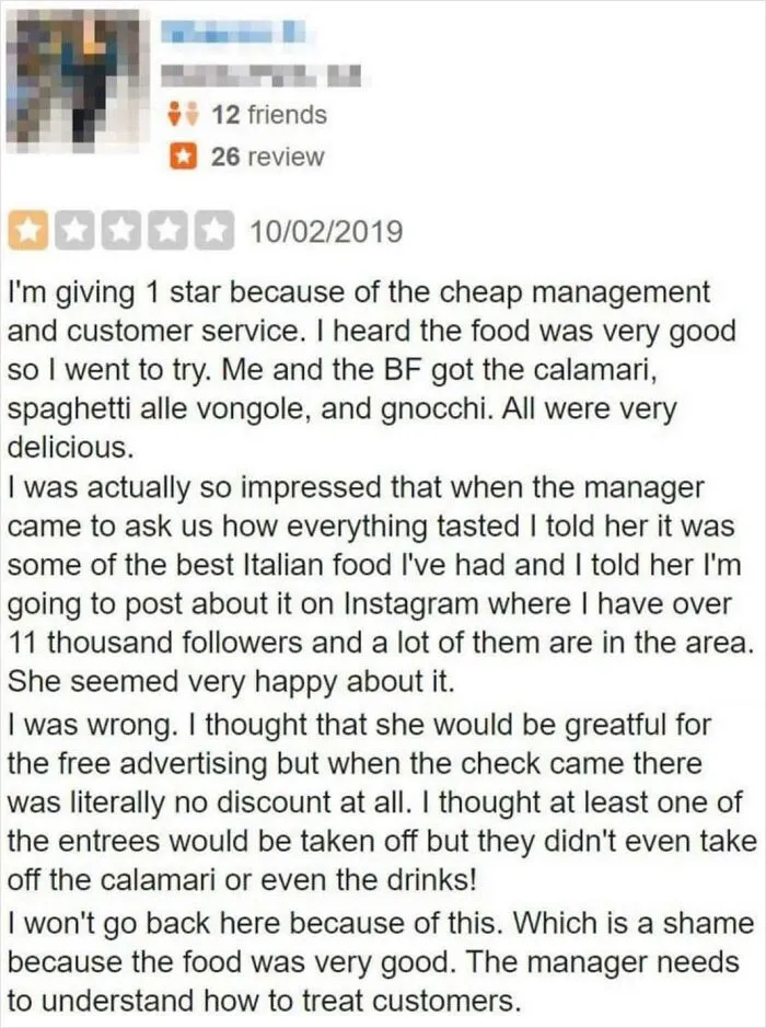I Have To Pay For Food? One Star