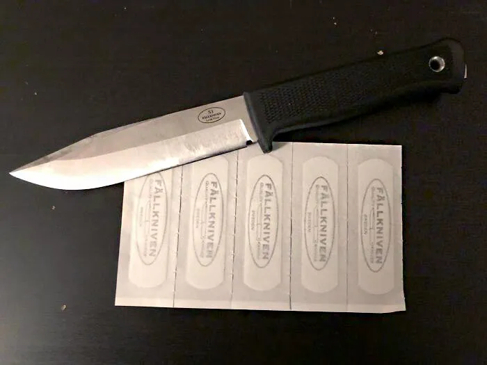 When You Order A Knife Directly From Fällkniven They Also Send You These Branded Band-Aids With Your Package