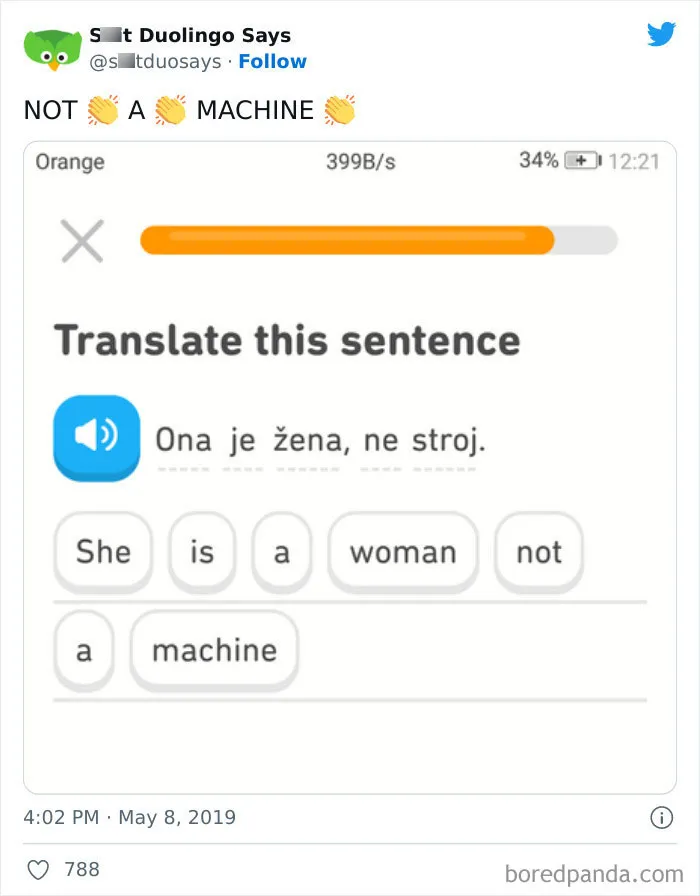"Linguistic Gold Provided By Duolingo": 40 Of The Funniest And Most Unexpected Prompts Found On The App