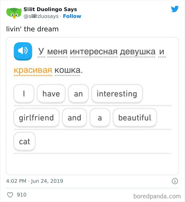 "Linguistic Gold Provided By Duolingo": 40 Of The Funniest And Most Unexpected Prompts Found On The App