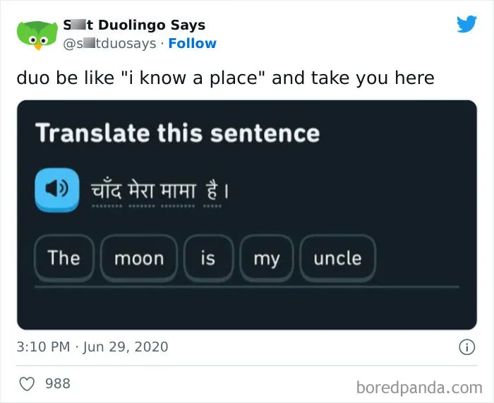 "Linguistic Gold Provided By Duolingo": 40 Of The Funniest And Most Unexpected Prompts Found On The App