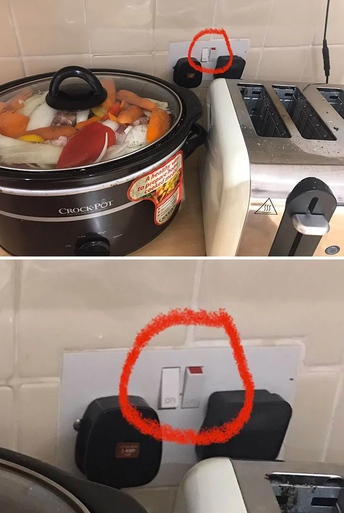 Forgot To Tell The Wife I Uncrossed The Plugs. Guess Who Doesn’t Have A Ready Dinner Now