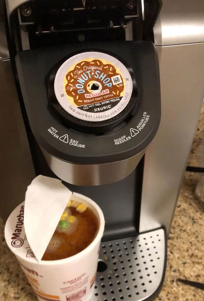 I Forgot To Take The Old Coffee Pod Out Of The Coffee Maker Before Making Cup Noodles