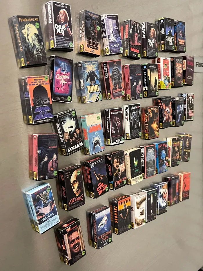 VHS Horror Genre Titles Mini Magnets