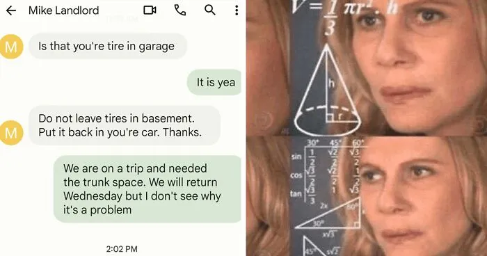 Landlord Is Upset That Tenant Keeps A Spare Tire In His Garage