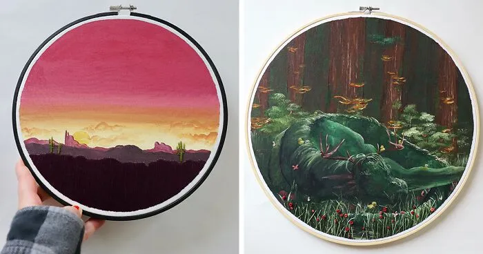 My Dream Of Becoming A Full-Time Artist Came True, And Here Are My Embroidery Artworks That I Created (28 Pics)