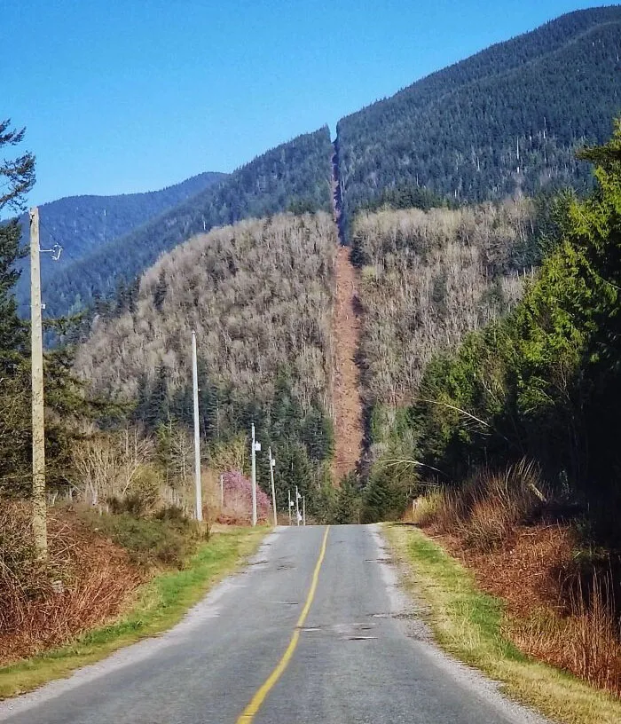 The Longest Undefended Border In The World. On The Left Is Canada And Right, The USA