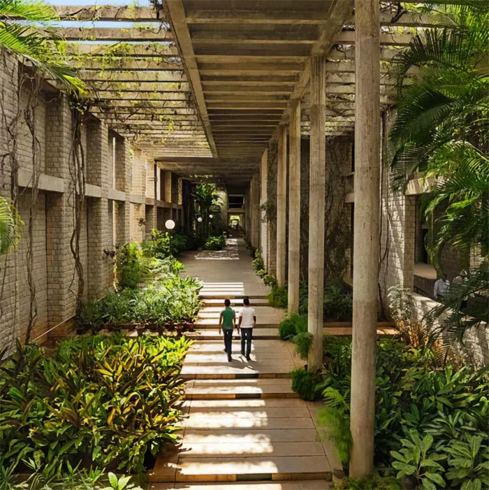 Instituto Indio de Gestión, Bangalore, India, diseñado por B.V. Doshi en 1977
