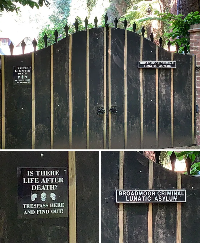 Genuinely The Scariest Sign I've Seen In A While Among A Pretty Spooky Looking Forest