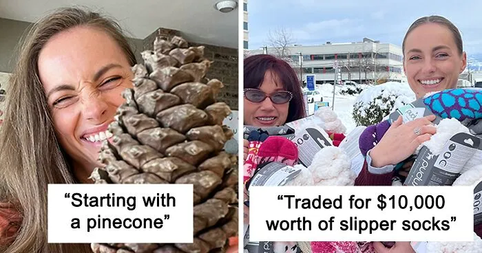 I Challenged Myself To See How Far I Could Get In Trading When Starting With A Pinecone, And Here's How It Went