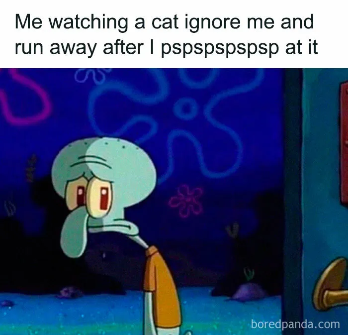 Squidward meme expressing disappointment, a classic element of internet culture.
