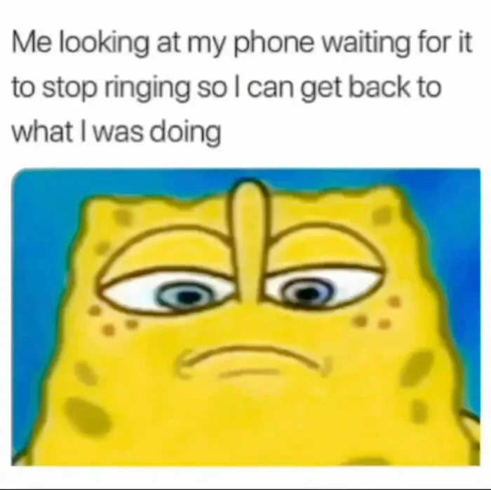 SpongeBob with a bored expression, a classic Internet culture meme.