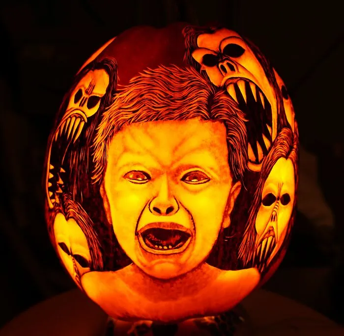 Scared Child Pumpkin Carving