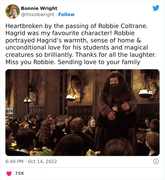30 Of The Most Touching Tributes Paid To The Late Robbie Coltrane, Star Of Cracker And Harry Potter