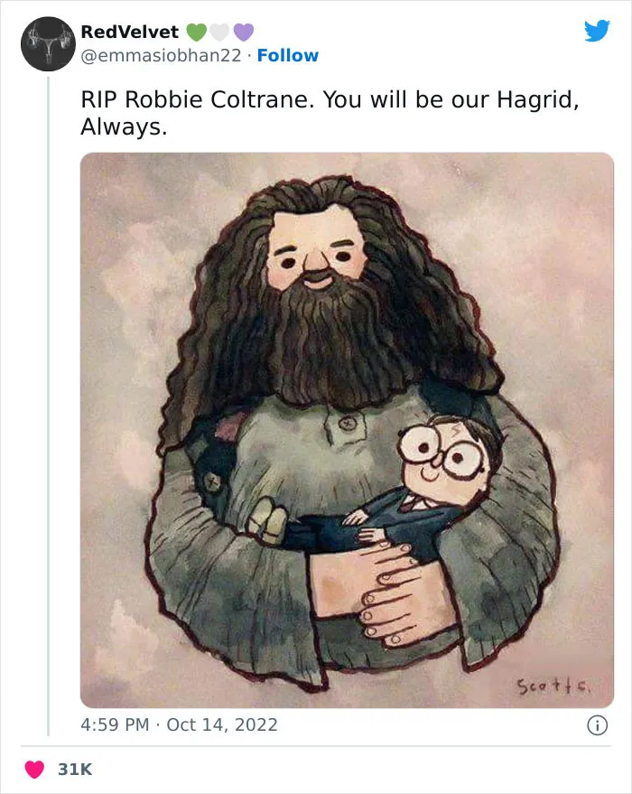 30 Of The Most Touching Tributes Paid To The Late Robbie Coltrane, Star Of Cracker And Harry Potter