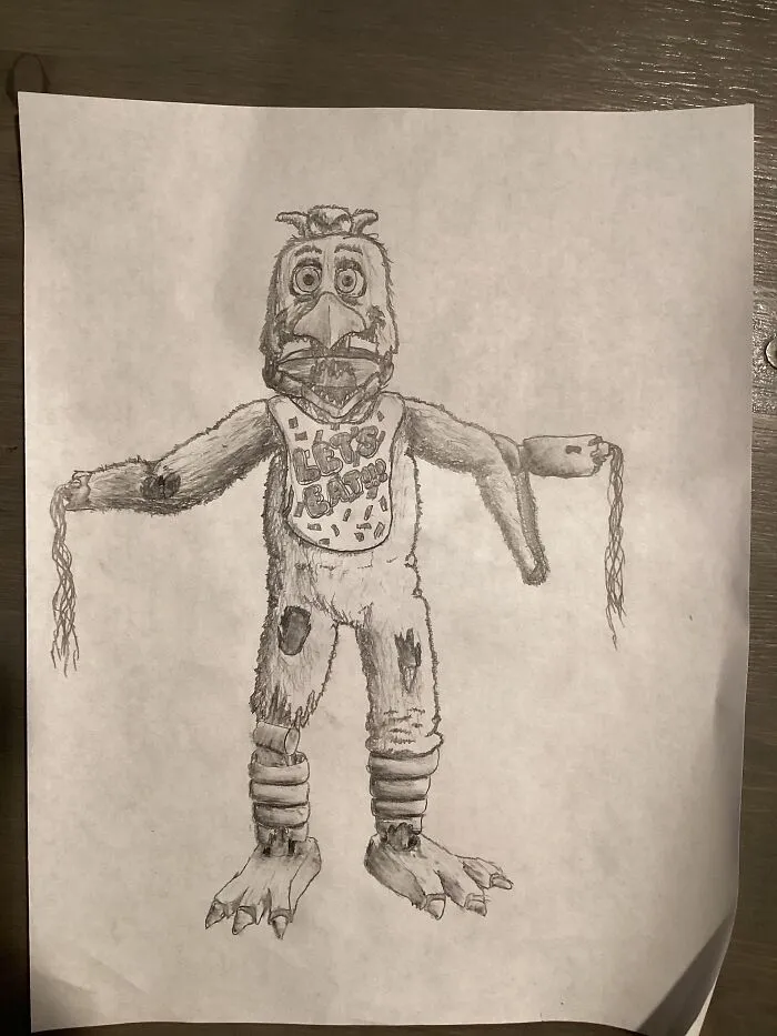 I Usually Like Drawing Five Nights At Freddy’s Characters Because They Are Cartoony So It’s Easy, I’m Trying To Learn How To Draw Humans Right Now