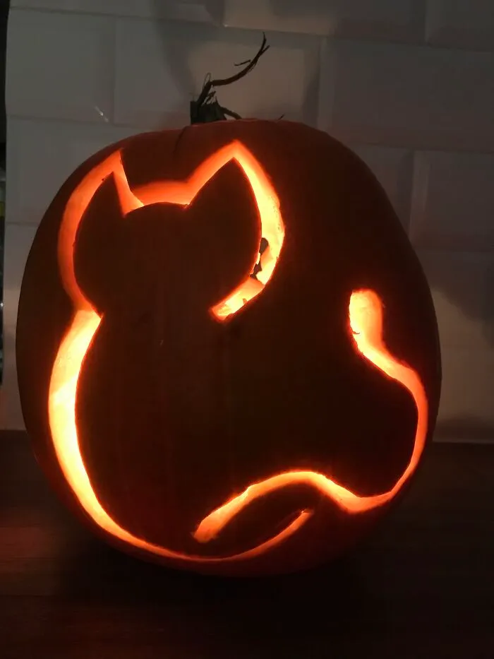 Bored Headless Roach Pumpkin Art