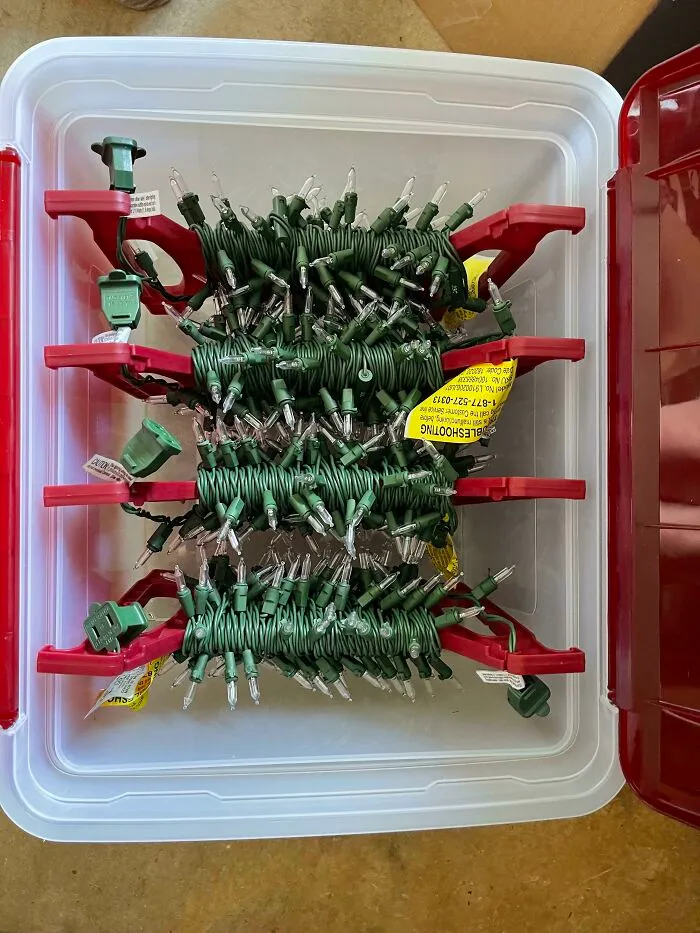 I’m Working On Organizing Our Garage And I Got These Christmas Lights Organizers. So Satisfying!