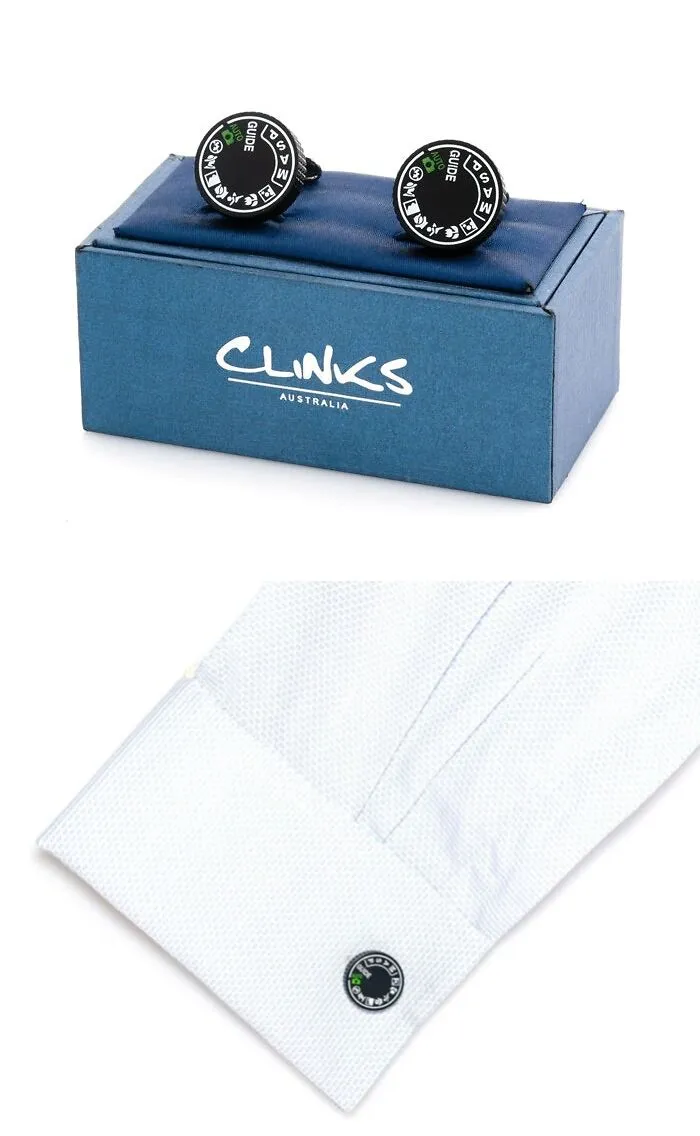 Camera Mode Dial Cufflinks