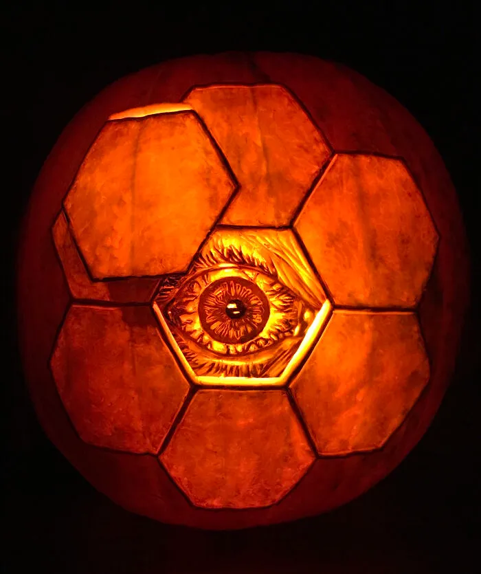 Evil Eye, Me, Pumpkin Carving, 2019