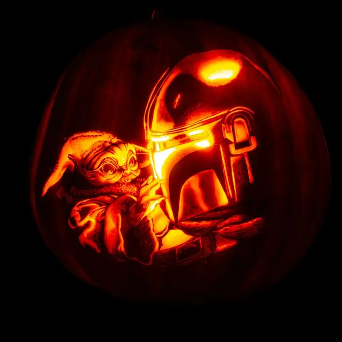 "The Kid Comes With Me". My 2021 Pumpkin Carving