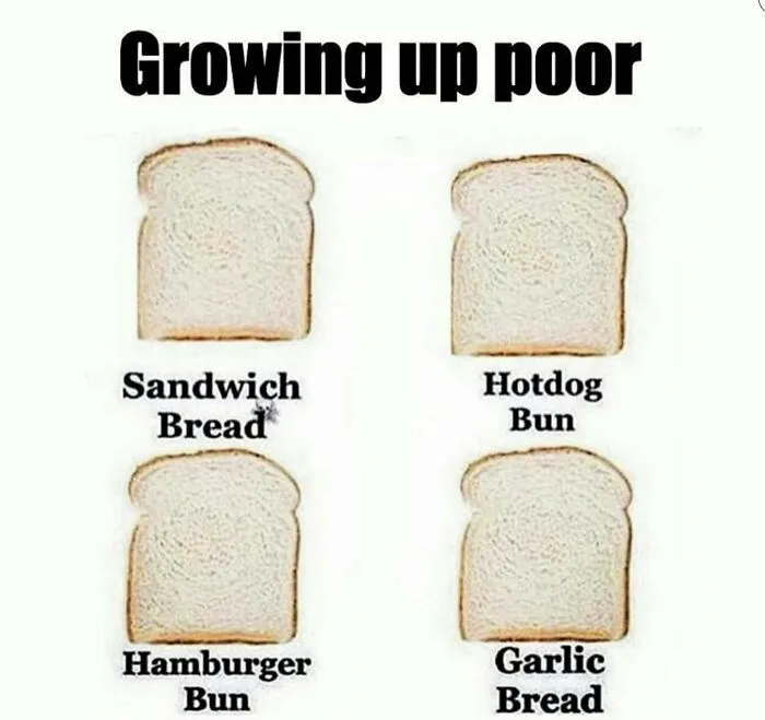 Imagine Thinking You're Poor When You Have Four Whole Slices Of Bread!