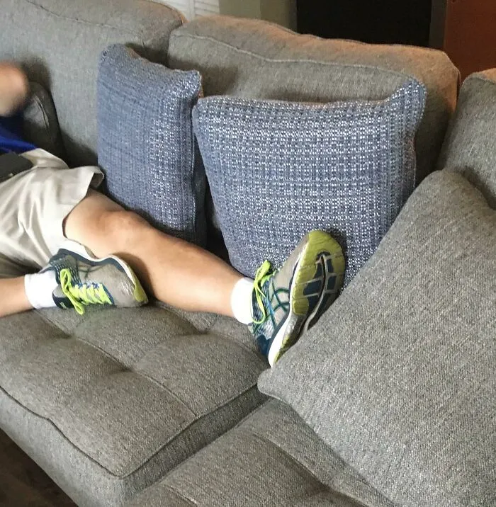 Got A New Couch Delivered Today. Father-In-Law Decided To Test It Out