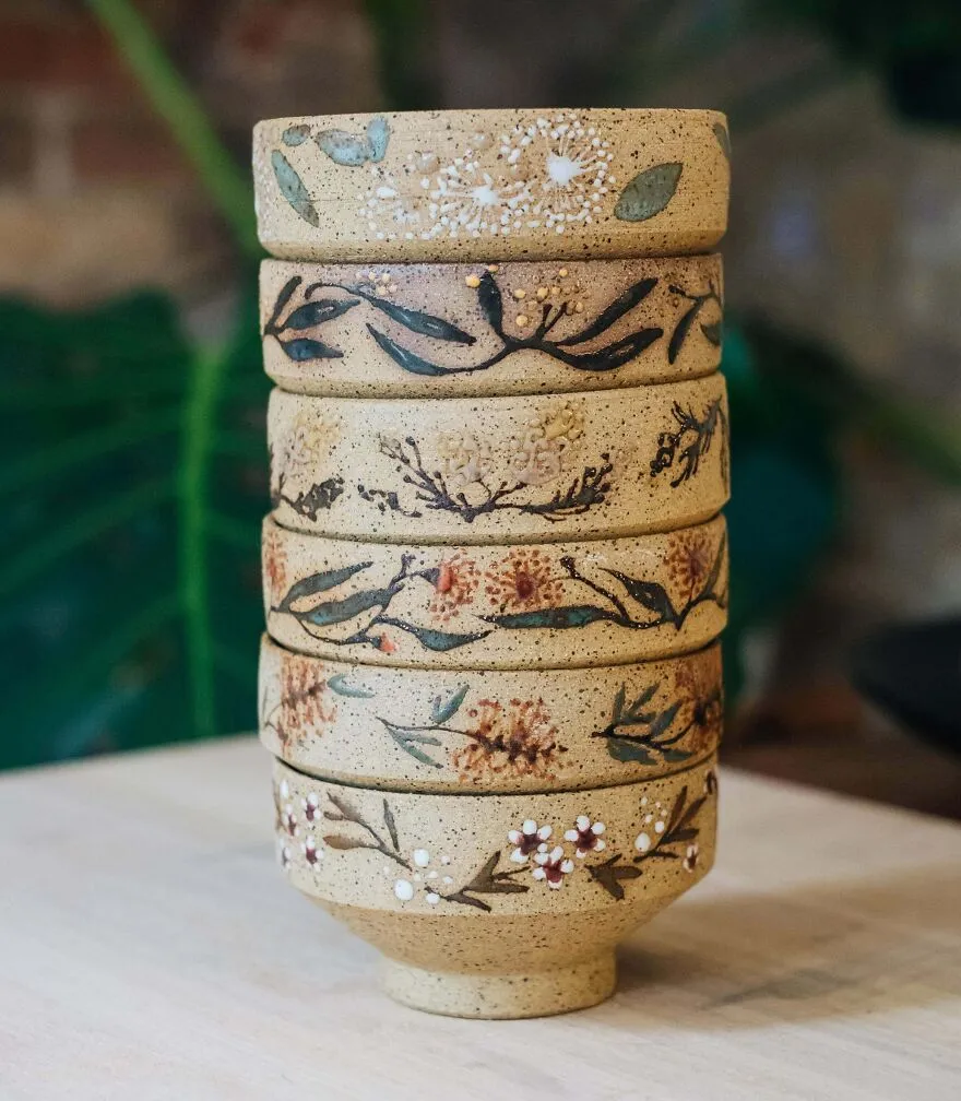 Stackable Bowls With Australian Natives
