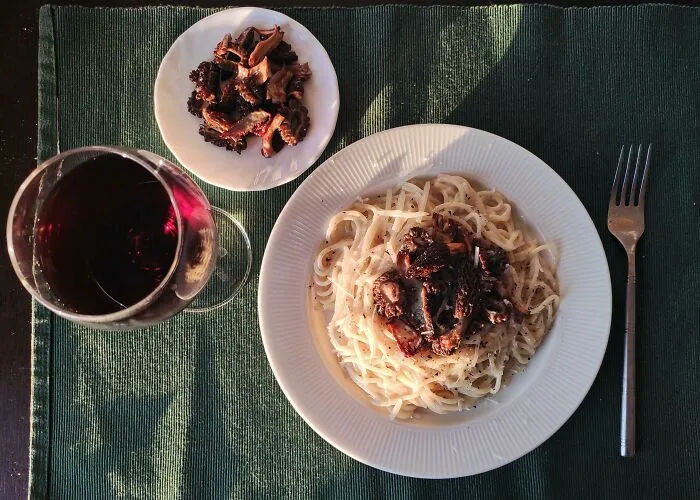 Eating My Morel Pasta Alone After Failing To Convince Any Of My Family To Try It. Somebody Please Appreciate It With Me