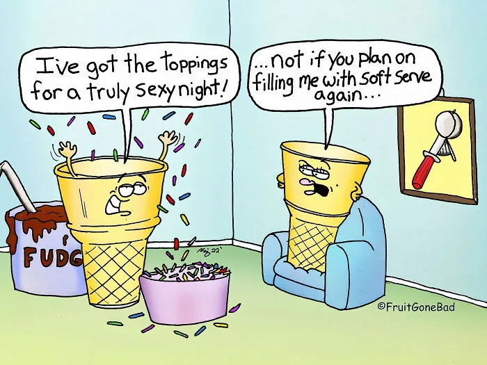 "Fruit Gone Bad": 30 Slightly Inappropriate Comics By This NY Cartoonist (New Pics)