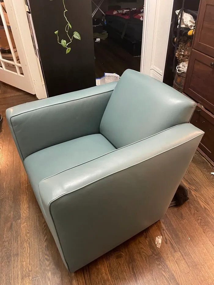 Leather Donghia Armchair A Buddy And I Hauled Off Of The Curb In The Middle Of The Night. Almost Perfect Condition!