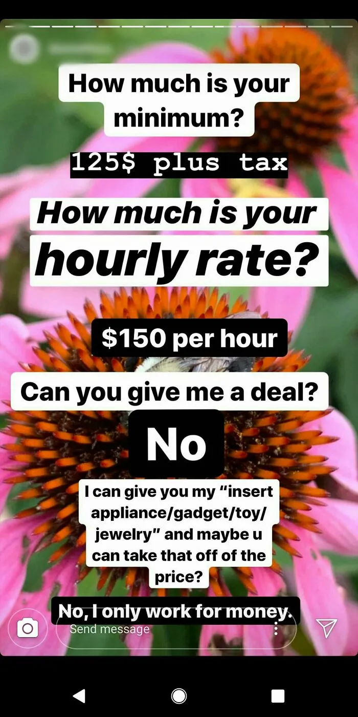 Local Tattoo Artist Is Done With People Offering To Exchange Goods For Her Services