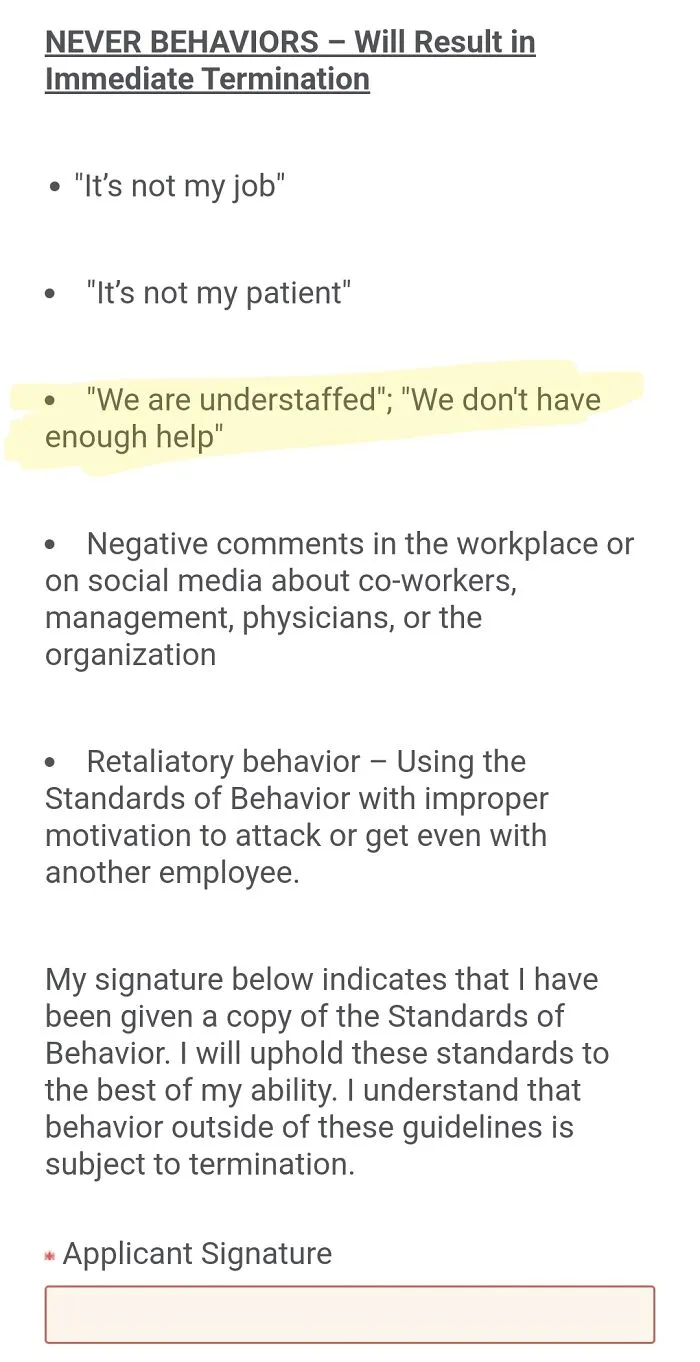 Asked To Sign This As Part Of A Job Application. Immediate Termination!