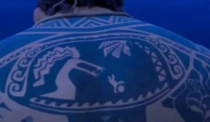 In Disney's "Moana", Maui Has Various Tattoos Depicting Important Moments In His Life. He Has One On His Back Depicting His Mother Throwing Him Into The Sea. This Is Because Disney Wanted The Audience To Know He Had A Tragic Back Story