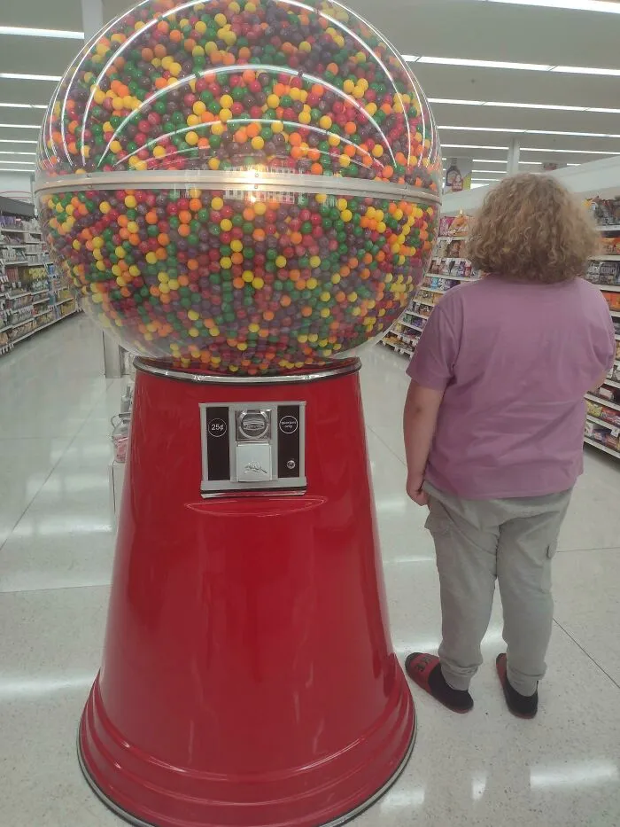 Absolute Unit Of A Gumball Machine (My 5'6" Shy 13 Year Old Son For Scale)