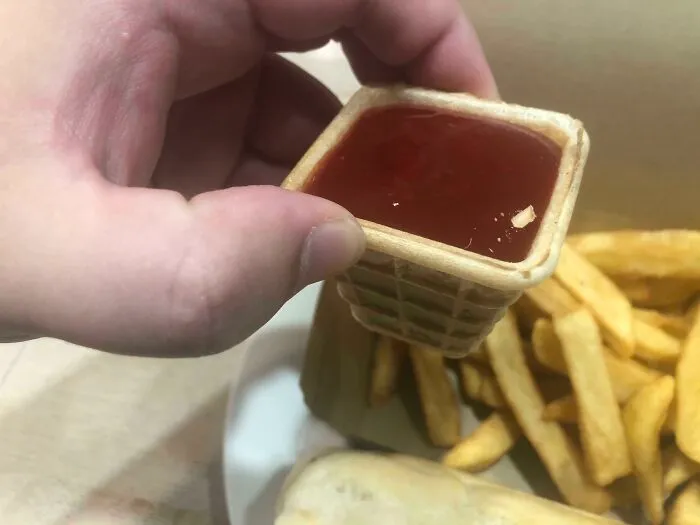 This Seafood Place Called Nordsee Puts Their Ketchup In A Waffle Cone