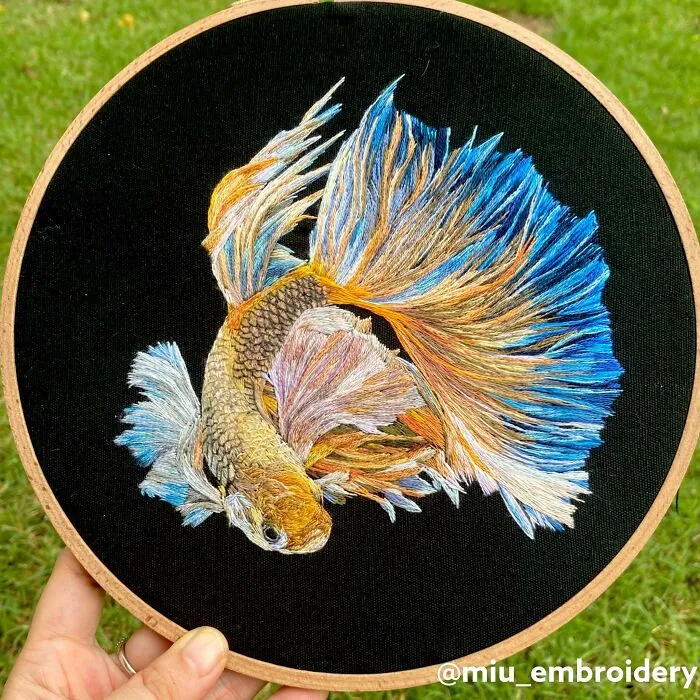 Thread Painting On 8” Hoop. This One Is Challenging, I Struggle A Lot On The Body
