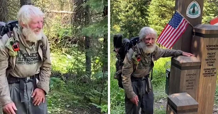 71-Year-Old Breaks Into Song After Completing 2,650-Mile Pacific Crest Trail, Which Many Fail To Finish