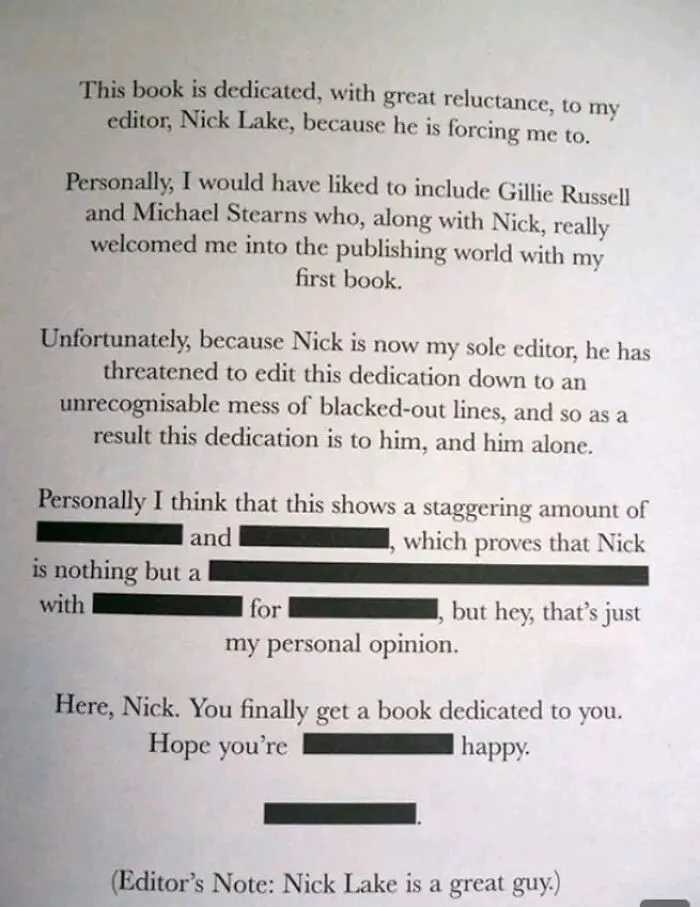 40 Examples Of Writers Leaving Fun And Unique Surprises "Dedicated To Those Who Read The Dedications"