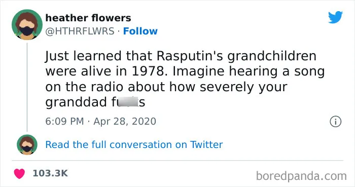 Ra Ra Rasputin.. You Know The Rest