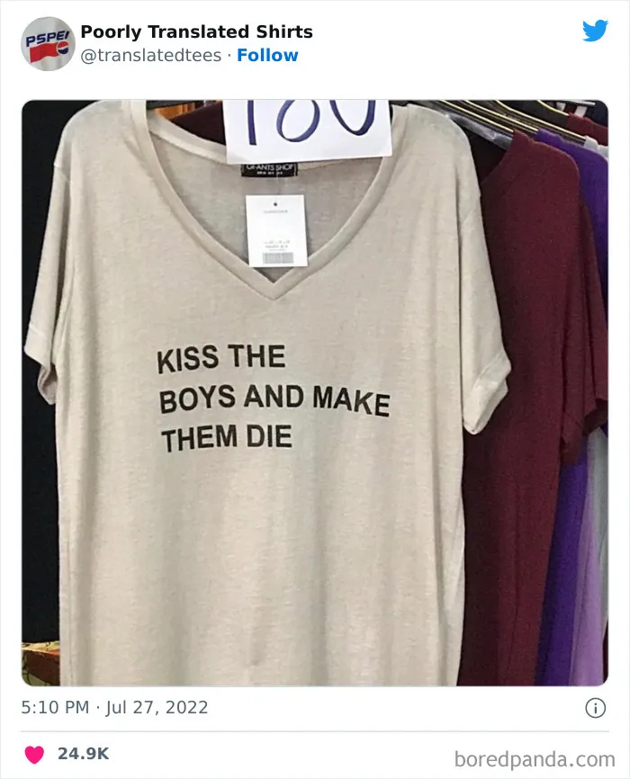 “Lost In Translation": 40 Ridiculous And Funny English T-Shirts Found Across The World