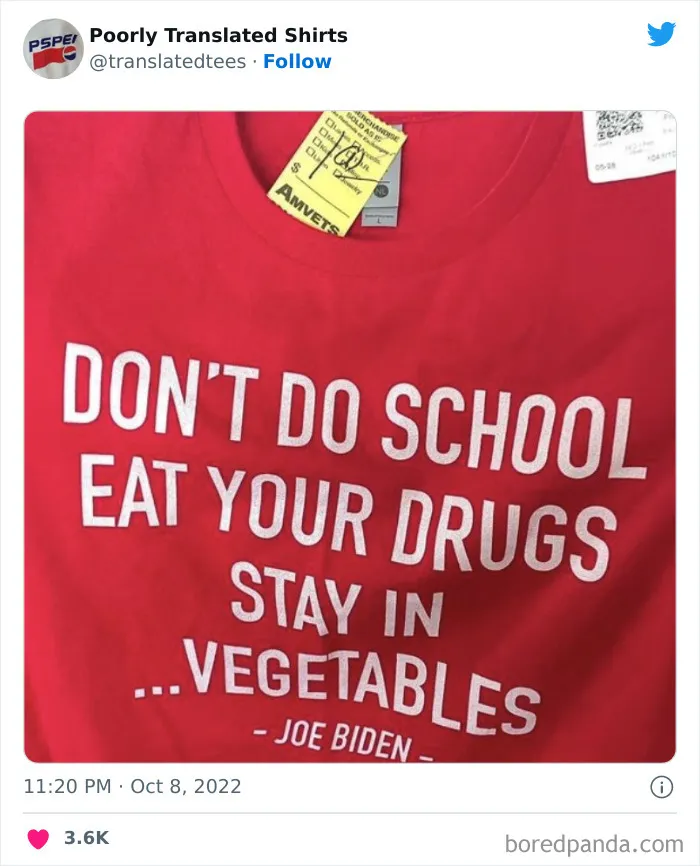 “Lost In Translation": 40 Ridiculous And Funny English T-Shirts Found Across The World