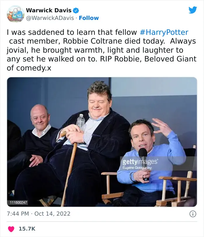 30 Of The Most Touching Tributes Paid To The Late Robbie Coltrane, Star Of Cracker And Harry Potter