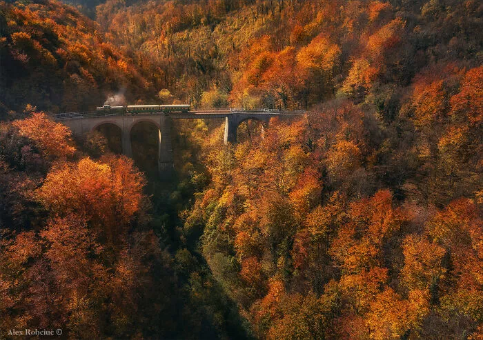 I Photographed Breathtaking Autumn Scenery From One Of The Most Spectacular Railways In South-Eastern Europe (8 Pics)