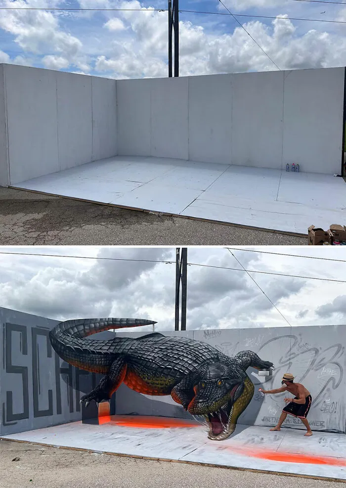 Este artista callejero francés pinta graffitis en 3D y no son para los asustadizos (26 fotos nuevas)