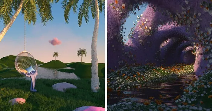 I Made Another 20 Soothing And Dreamlike 3D Landscapes, And Here's The Result (New Pics)