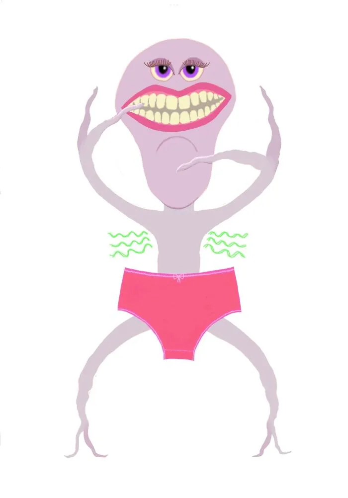 I Drew This To Help Remind My Autistic Daughter To Clean Her Teeth, Put On Deodorant And Change Her Knickers Every Day. And To Give Her Nightmares Obviously