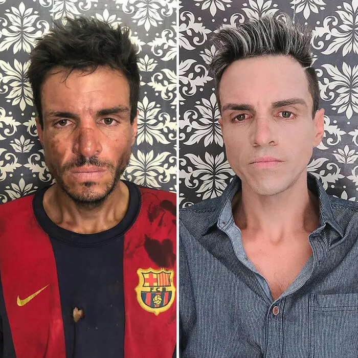 Este peluquero proporciona cambios de imagen gratis a indigentes, y así son los resultados (30 fotos)
