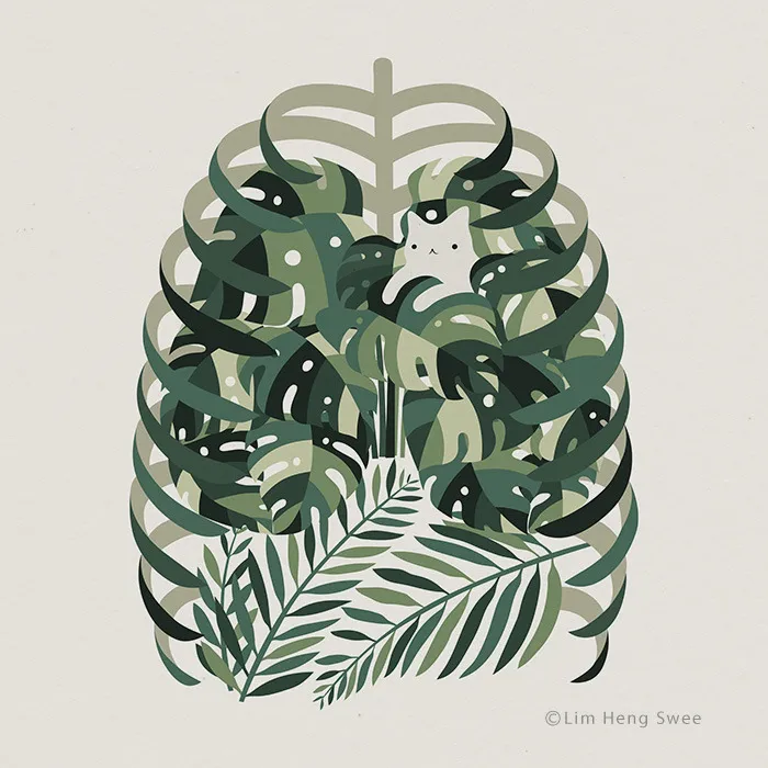 I Create Minimal Illustrations Featuring Cats Blended Into Landscapes And Other Scenes (40 New Pics)