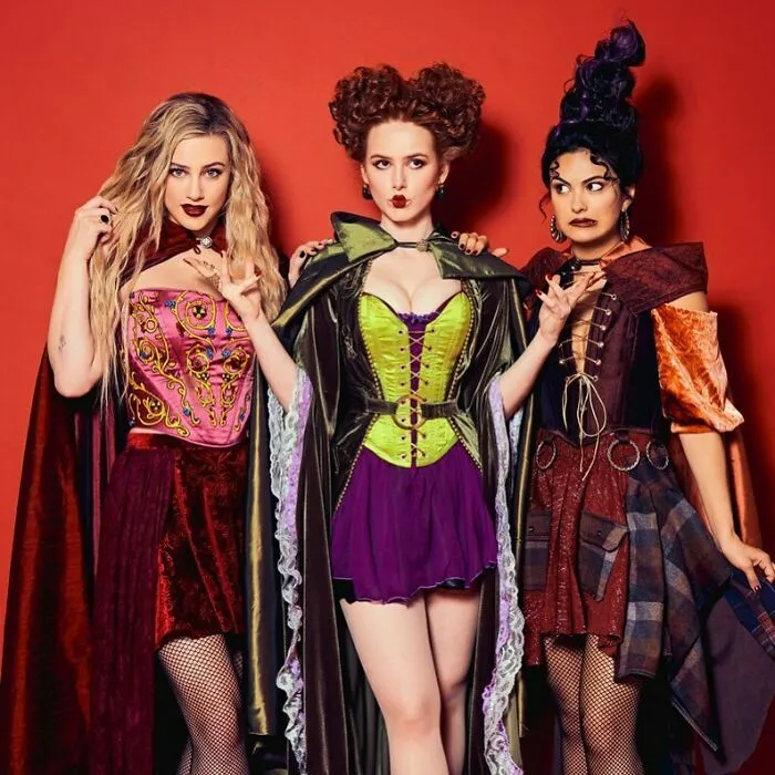 Lili Reinhart, Madelaine Petsch And Camila Mendes As The Sanderson Sisters From Hocus Pocus